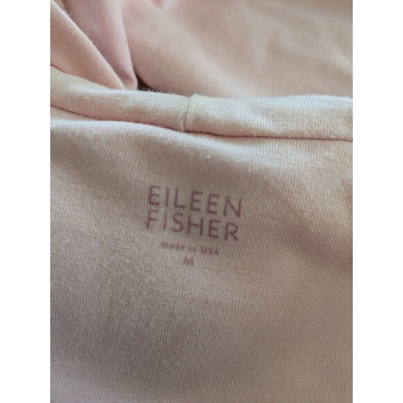 Eileen Fisher Womens Hooded Cardigan Medium Organic Cotton Open Front Pink Soft - Picture 5 of 10